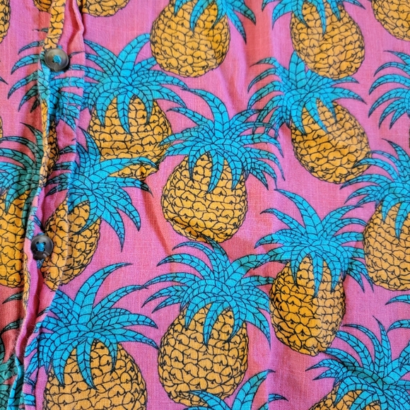 Reverse Threads Pineapple Head XXL Short Sleeve Allan Button Down Shirt Mauve - Picture 5 of 7